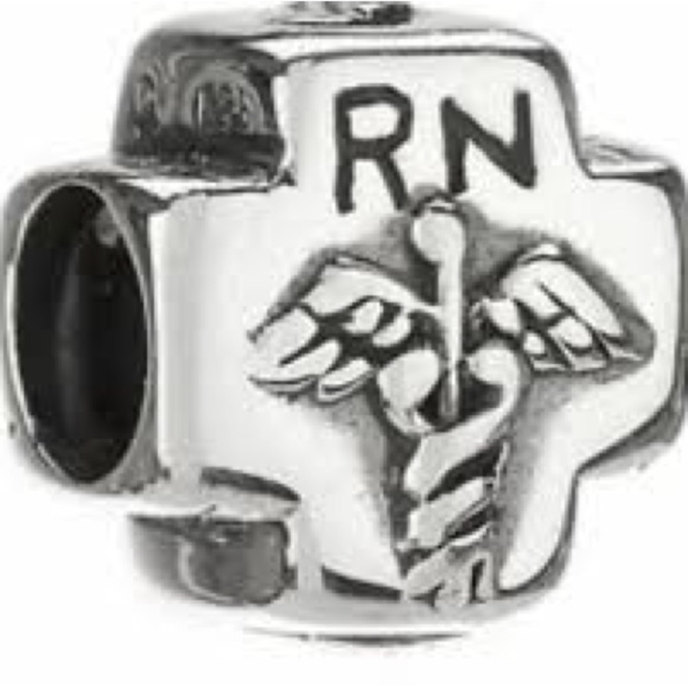 Authentic Chamilia Stamped Sterling Silver RN Registered Nurse Charm